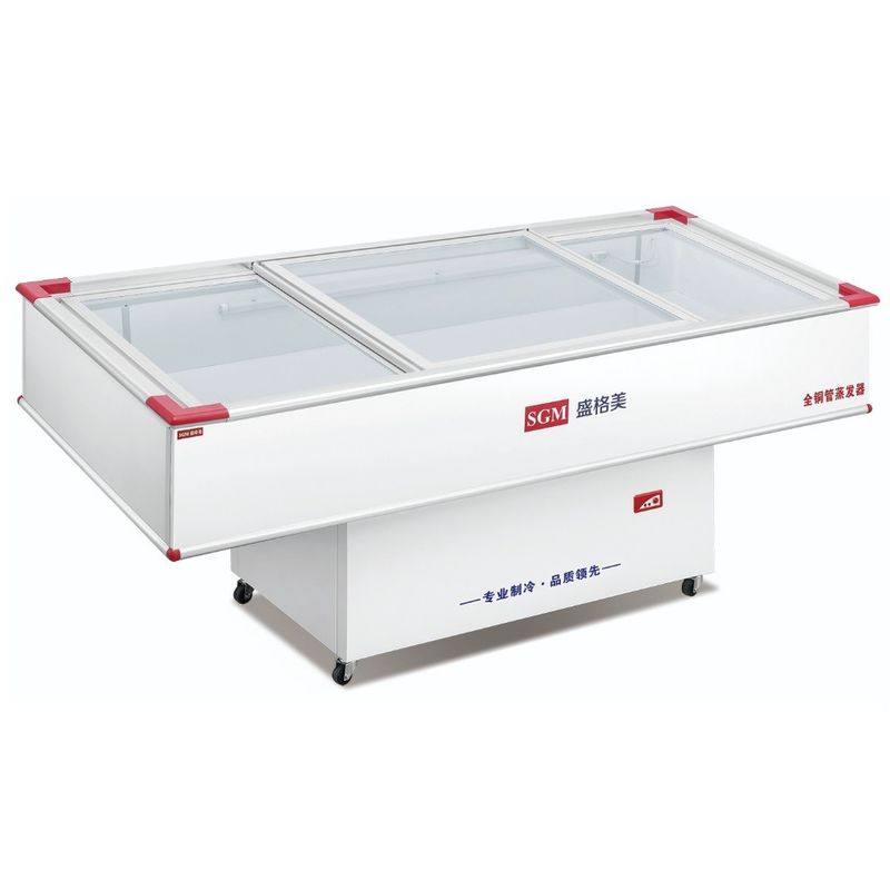 Commercial Seafood Display Cooler Freezer With Tempered Glass Door